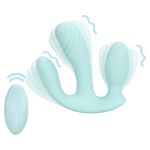 Vibrator Silikoni Three-In-One Liquid Breezy Blue - Figura 1