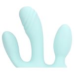 Vibrator Silikoni Three-In-One Liquid Breezy Blue - Figura 6