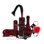 Lace & Leather Look - 8 Piece Bondage Set - Red - Figura 12