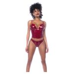Two Piece Bustier Set - M Wine Red - Figura 1