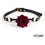 Gold Metal rose mouth gag Black - Figura 1
