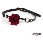 Gold Metal rose mouth gag Black - Figura 2