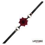 Gold Metal rose mouth gag Black - Figura 4