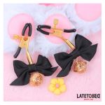 Nipple clamps with Bow Black - Figura 2