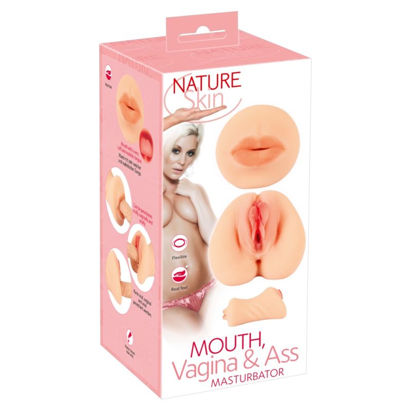 Vagina Mouth & Ass Masturbator Nature Skin (16)