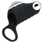 Vibrating Ribbed Silicone Cock Sleeve and Ball Ring - Figura 1