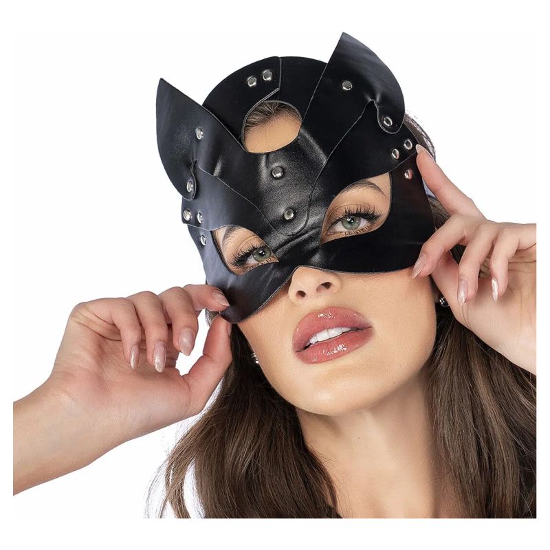 Faux Leather Eye Mask One Size (2)