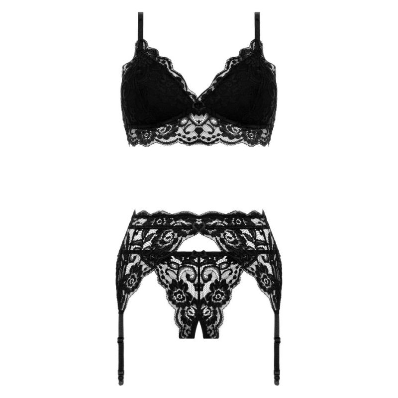 3-Piece Open Crotch Set Tina S/M