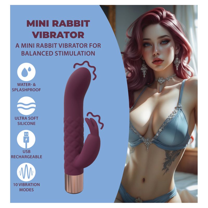 Vibrator Mini Rabbit Burgundy